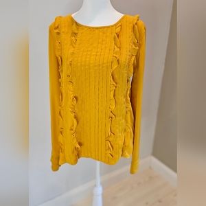 Halogen Mustard Tuxedo Style Blouse